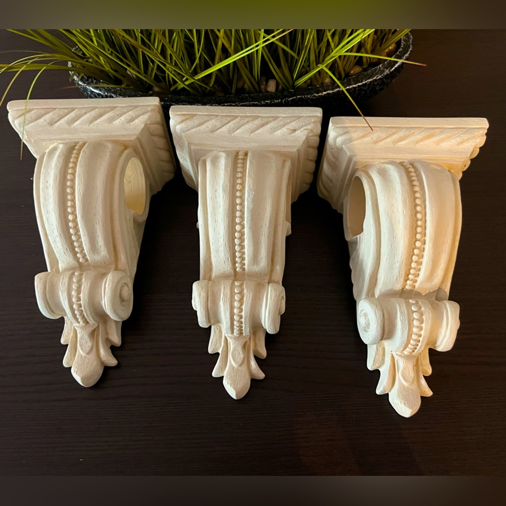 Curtain drapery sconce, quantity three. Use as tie backs or use 3 as headboard